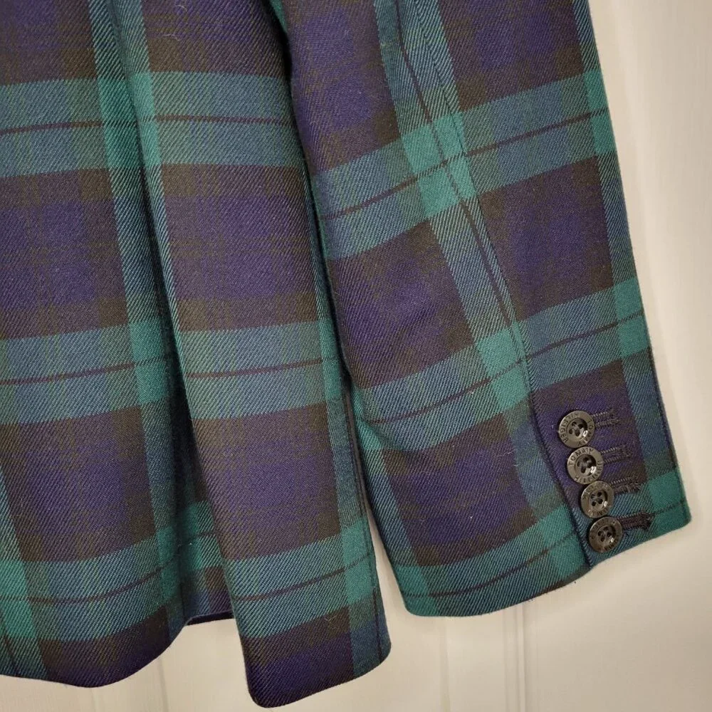 Tommy Hilfiger Plaid Blazer Sz 10 Boss Lady Vibe - Picture 8 of 14